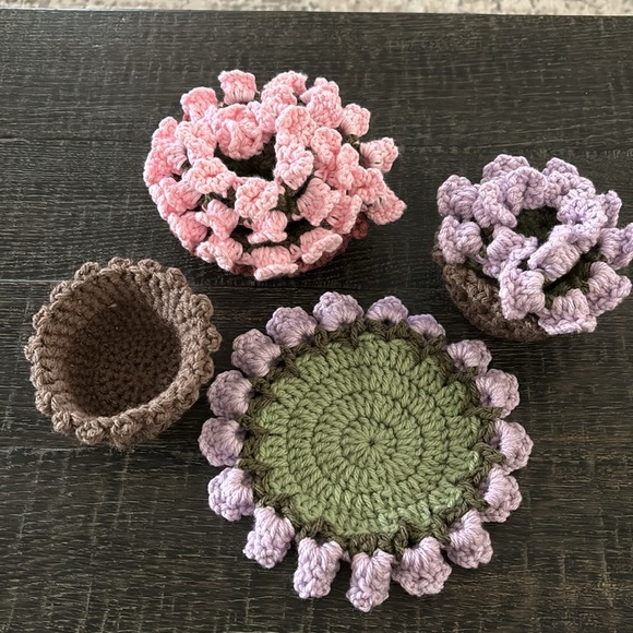Crochet Flower Coasters - Picture 2 of 3